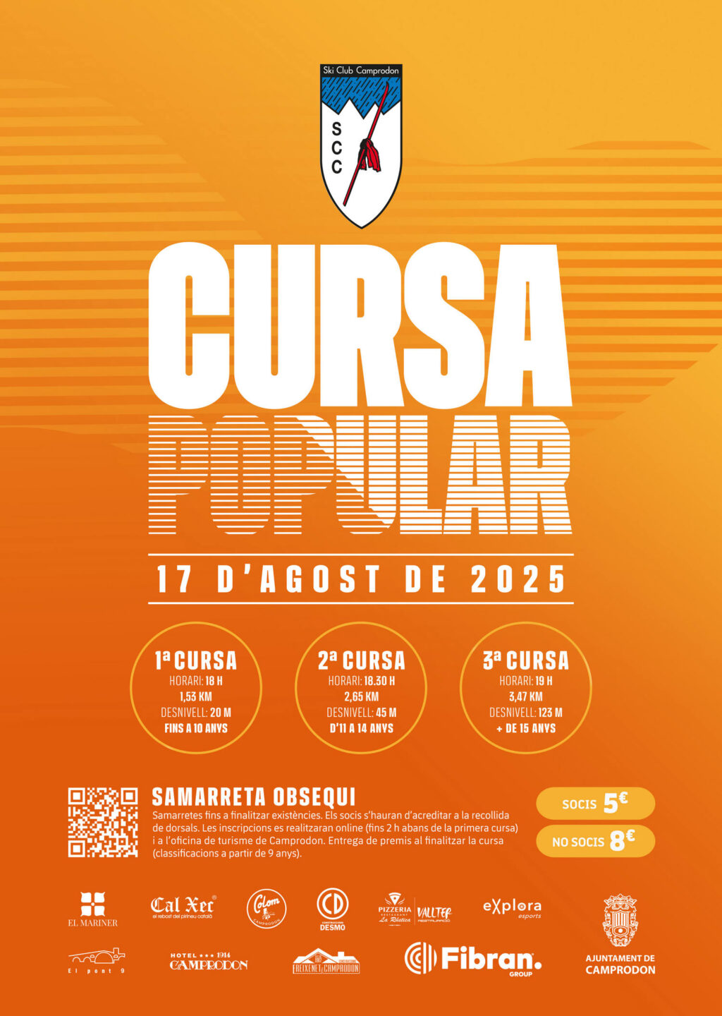 "Cartell de la 31a Cursa Popular de Camprodon amb informació d'inscripció"